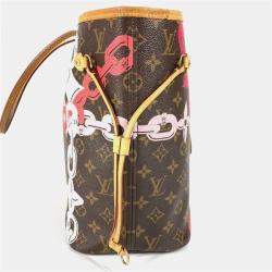مملوكة مسبقًا Louis Vuitton Monogram Bay Neverfull Mm Tote Bag chain Canvas Pink