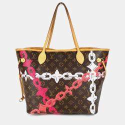 مملوكة مسبقًا Louis Vuitton Monogram Bay Neverfull Mm Tote Bag chain Canvas Pink
