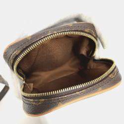 Pre Owned Louis Vuitton Monogram Game On Collection Panam Pochette Small Heart Shoulder Bag In Canvas Brown