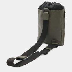 Pre Owned Louis Vuitton Monogram Shadow Chalk Sling Shoulder Bag Khaki