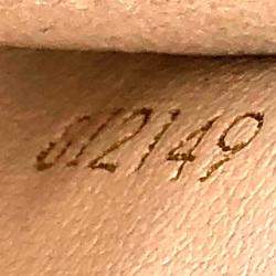 Pre Owned Louis Vuitton Pochette Double Zip 2-Way Bag Shoulder Leather Beige