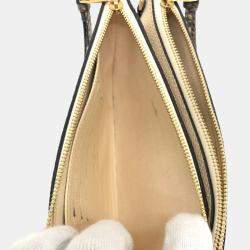 Pre Owned Louis Vuitton Pochette Double Zip 2-Way Bag Shoulder Leather Beige