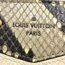 Pre Owned Louis Vuitton Pochette Double Zip 2-Way Bag Shoulder Leather Beige