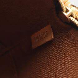 Pre Owned Louis Vuitton Mini Ellipse Pouch Bag Leather Monogram Brown