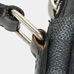 Pre Owned Louis Vuitton Damier Graphite Map Danube Pm Nm Pochette Shoulder Bag Canvas Black