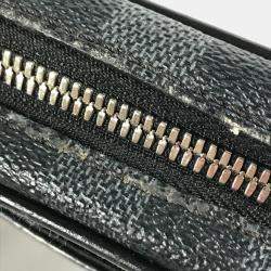 Pre Owned Louis Vuitton Damier Graphite Map Danube Pm Nm Pochette Shoulder Bag Canvas Black