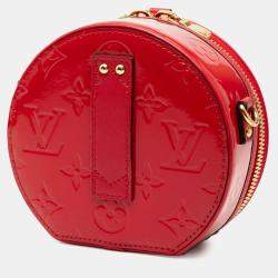 مملوكة مسبقًا حقيبة لويس فيتون ميني بويت شابو سوپل أحمر مونوجرام فيرني