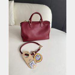 Pre Owned Louis Vuitton x Cats Speedy 30 Red Monogram Shoulder Bag