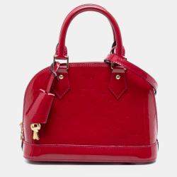 Pre Owned Louis Vuitton Red Monogram Vernis Alma BB