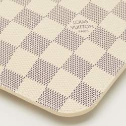مملوكة مسبقًا Louis Vuitton Neverfull Damier Azur Canvas Pouch
