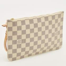 مملوكة مسبقًا Louis Vuitton Neverfull Damier Azur Canvas Pouch