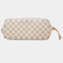 Pre Owned حقيبة لوي فيتون نيفرفول داميير أزور بيضاء PM