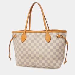 Pre Owned حقيبة لوي فيتون نيفرفول داميير أزور بيضاء PM