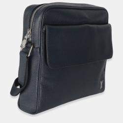 Pre Owned Louis Vuitton Navy Taiga Alex Messenger