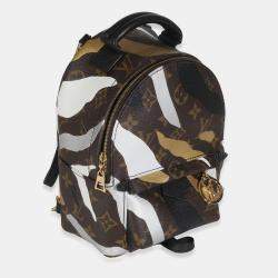 Pre Owned حقيبة ظهر لوي فيتون x لوكاس أوفالورينس ذهبية فضية كانفاس مونوجرام صغيرة بالم سبرينغز