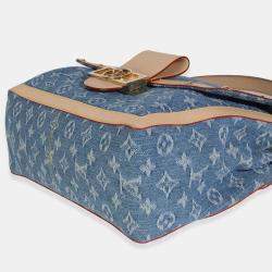 Pre Owned Louis Vuitton Blue Monogram Denim Dauphine Soft GM
