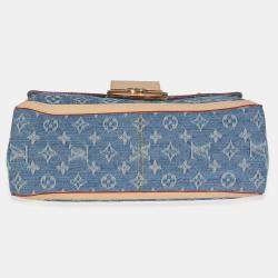 Pre Owned Louis Vuitton Blue Monogram Denim Dauphine Soft GM