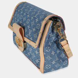 Pre Owned Louis Vuitton Blue Monogram Denim Dauphine Soft GM
