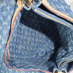 Pre Owned Louis Vuitton Blue Monogram Denim Dauphine Soft GM