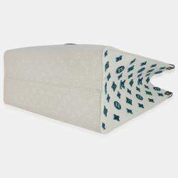 Pre Owned حقيبة لويس فويتون هامتونز أون ذا غو جي مطرزة بشعار المونوغرام بألوان زرقاء وبيج جاكار مطعمة