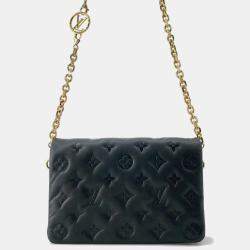 مملوكة مسبقًا Louis Vuitton Pochette Coussin Noir Monogram Embossed Lamb Leather
