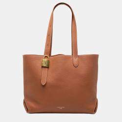 Pre Owned Louis Vuitton Brown Grained Calfskin Low Key Cabas MM