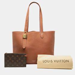 Pre Owned Louis Vuitton Brown Grained Calfskin Low Key Cabas MM