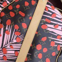 Pre Owned Louis Vuitton Monogram Keepall Limited Edition Jungle Dots
