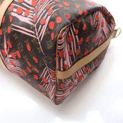 Pre Owned Louis Vuitton Monogram Keepall Limited Edition Jungle Dots