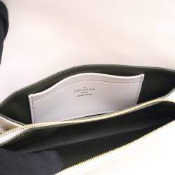 Pre Owned Louis Vuitton White Monogram Lambskin Pochette Coussin