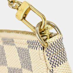 مملوكة مسبقًا Louis Vuitton Damier Azur Mini Blue White Coated Canvas Pochette Accessoires Bag