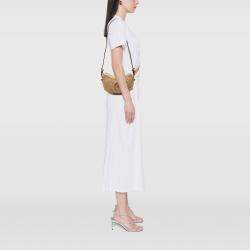 Pre Owned Louis Vuitton Beige Brown Raffia By the Pool Croissant MM