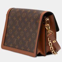 Pre Owned حقيبة لويس فيتون دوفين مونوغرام عكسي بني بحجم متوسط