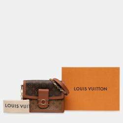 Pre Owned حقيبة لويس فيتون دوفين مونوغرام عكسي بني بحجم متوسط