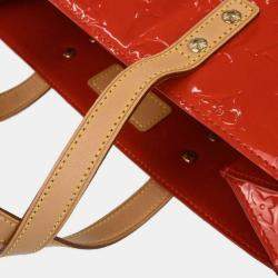 Pre Owned Louis Vuitton Red Vernis Reade MM Tote Handbag
