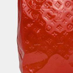 Pre Owned Louis Vuitton Red Vernis Reade MM Tote Handbag