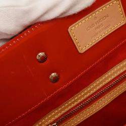 Pre Owned Louis Vuitton Red Vernis Reade MM Tote Handbag