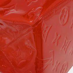 Pre Owned Louis Vuitton Red Vernis Reade MM Tote Handbag