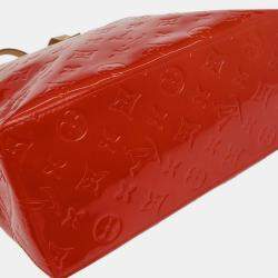 Pre Owned Louis Vuitton Red Vernis Reade MM Tote Handbag
