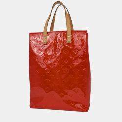 Pre Owned Louis Vuitton Red Vernis Reade MM Tote Handbag