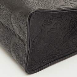 Pre Owned حقيبة لويس فيتون أونثيغو جلد إيمبرتينت مونوغرامية سوداء PM