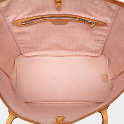 Pre Owned Louis Vuitton White Damier Azur Neverfull MM