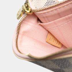 Pre Owned Louis Vuitton White Damier Azur Neverfull MM