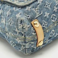 Pre Owned حقيبة لوي فيتون دنيم أزرق مونوجرامي باغي كبيرة GM