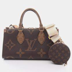 مملوكة مسبقًا Louis Vuitton On The Go New York Handbag Coated Canvas Monogram Reverse Brown