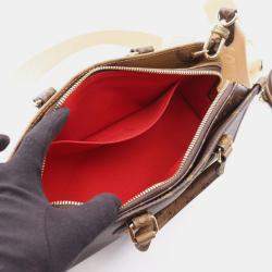 مملوكة مسبقًا Louis Vuitton On The Go New York Handbag Coated Canvas Monogram Reverse Brown