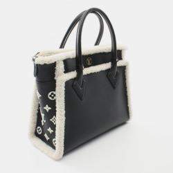 Pre Owned Louis Vuitton On My Side Mm Handbag Taurillon Leather Black