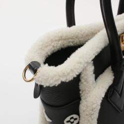 Pre Owned Louis Vuitton On My Side Mm Handbag Taurillon Leather Black