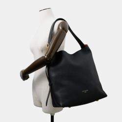 Pre Owned حقيبة لويس فيتون لوكي هوبو مم كتف جلد عجل محبب أسود