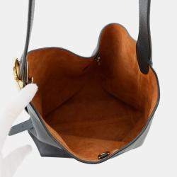 Pre Owned حقيبة لويس فيتون لوكي هوبو مم كتف جلد عجل محبب أسود